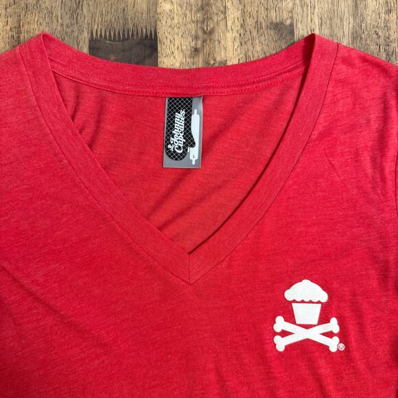 Johnny Cupcakes Crossbones Tee Short Sleeve 100% Cotton Boston Red Women’s Large - Picture 5 of 10